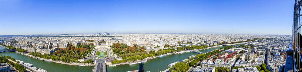 Fototapeta na wymiar Paris, Stadtpanorama, Trocadero, Seine, Frankreich, Ile-de-Franc