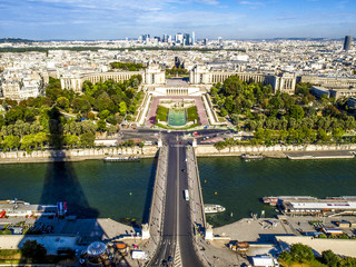 Paris, Blick vom Eiffelturm, Trocadero, La Defense, Frankreich