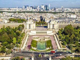 Paris, Blick vom Eiffelturm, Trocadero, La Defense, Frankreich