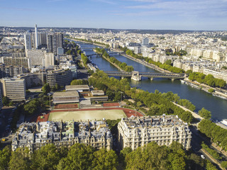 Paris, Blick vom Eiffelturm, Seine, Frankreich © visualpower