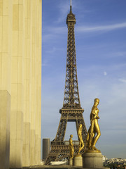 Fototapeta na wymiar Paris, Eiffelturm, Tour Eiffel, Trocadero, Frankreich
