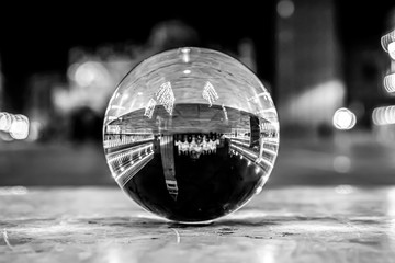 Venice Italy in glass, crystal ball.  Piazza San Marco