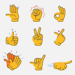Fototapeta premium Fancy Hand Gesture Graphic Collection