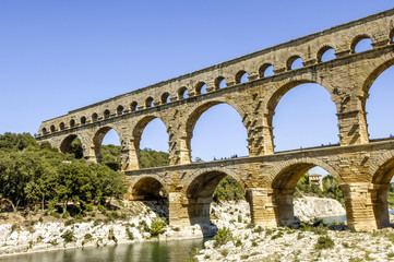 Fototapeta premium Pont du Gard, römisches Aquädukt, Frankreich, Provence
