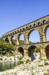 Fototapeta na wymiar Pont du Gard, römisches Aquädukt, Frankreich, Provence