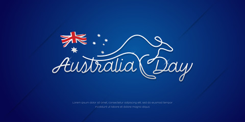 Happy Australia Day Celebration poster or banner Background with flag - obrazy, fototapety, plakaty