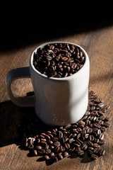 Coffee Mug Filled with Coffee Beans