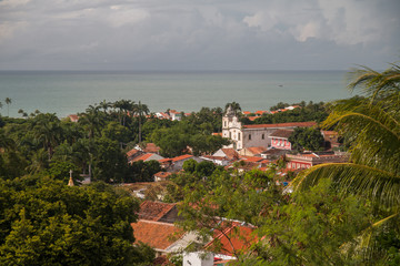 Fototapeta premium Churches of Olinda from above, Brazil, South America