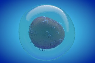 Single cell 3D CGI render on blue background
