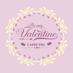 Fototapeta na wymiar Cute pink and white floral frame, for happy valentine ornate cards. Vector