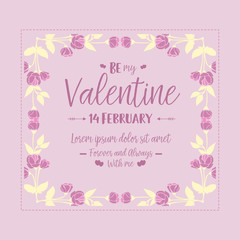 Beautiful ornate of pink and white floral frame, for happy valentine poster. Vector