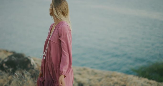 Ethereal woman at twilight