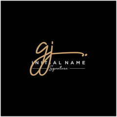 Letter GJ Signature Logo Template Vector