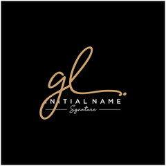 Letter GL Signature Logo Template Vector