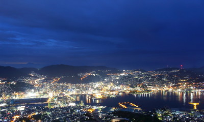 Obraz premium 日本三大夜景 長崎 稲佐山展望台から マジックアワー