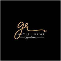 Letter GR Signature Logo Template Vector