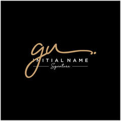 Letter GU Signature Logo Template Vector