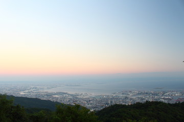 Obraz premium 日本三大夜景 神戸 マジックアワー 六甲山山頂から The best night view Kobe from Mt.Rokko