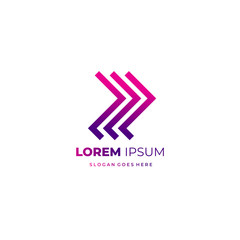 Monogram logo with modern gradient style and futuristic. The best choice to start new bussiness or rebranding. Ready to use for your company. Vector EPS 10