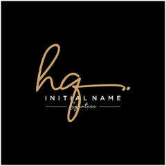 Letter HQ Signature Logo Template Vector