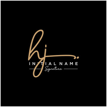 Letter HJ Signature Logo Template Vector