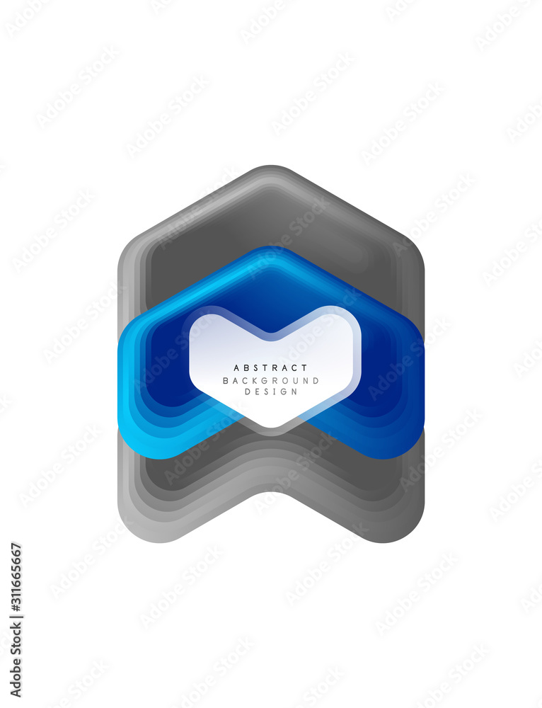 Poster vector arrow geometric banner created with blend color shapes effects. trendy simple button, icon or
