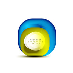 Square geometric banners with 3d smooth blend effect. Digital technology trendy icon design. Vector Illustration For Wallpaper, Banner, Background, Card, Book Illustration, landing page