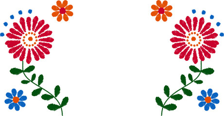 メキシコ　刺繍　フレーム　ベクター　データ