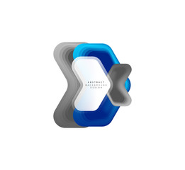 Vector arrow geometric banner created with blend color shapes effects. Trendy simple button, icon or business branding logo template, minimal style. Illustration For Wallpaper, Banner, Background