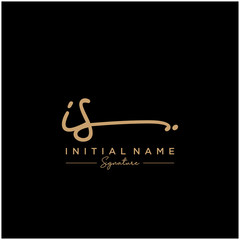 Letter IS Signature Logo Template Vector
