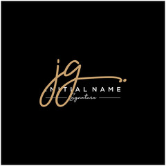 Letter JG Signature Logo Template Vector