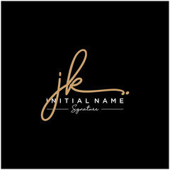 Letter JK Signature Logo Template Vector