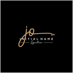 Letter JO Signature Logo Template Vector