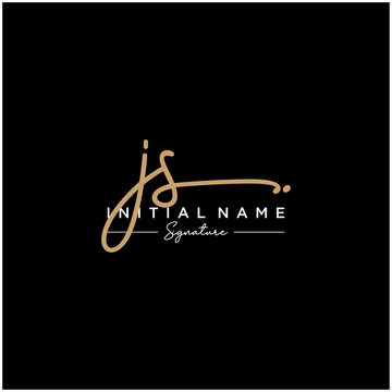 Letter JS Signature Logo Template Vector