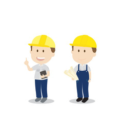 Two construction engineer worker.