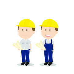 Two construction engineer worker.