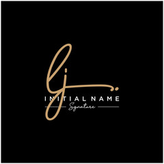 Letter LJ Signature Logo Template Vector