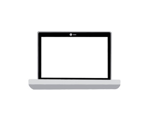 A laptop on an white isolated background . Vector illustration
