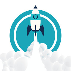 Business project startup design with blue color theme