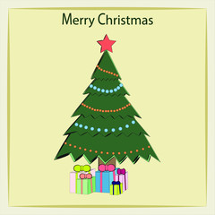 Christmas tree vector illustration. New Year card. New Year 2020. Christmas holidays.