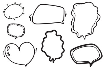 Speech bubbles. Abstract speech bubble on white. Black and white illustration