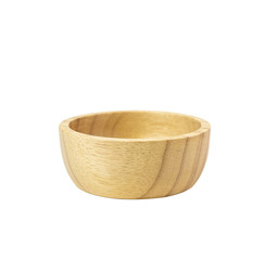 Natural product. Spherical cup made of wood On isolated white background. with clipping paths.