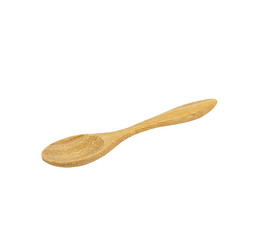 Natural product. Wooden teaspoon On isolated white background. with clipping paths.