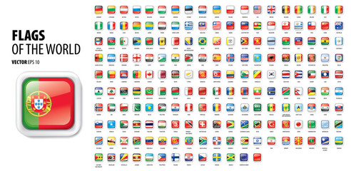 National flags of the countries. Vector illustration on white background © butenkow