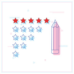 Business customer care service concept, rating on customer service and review flat