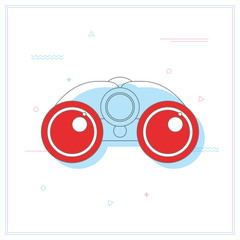 Obraz premium Binoculars competitive Analysis icon vector