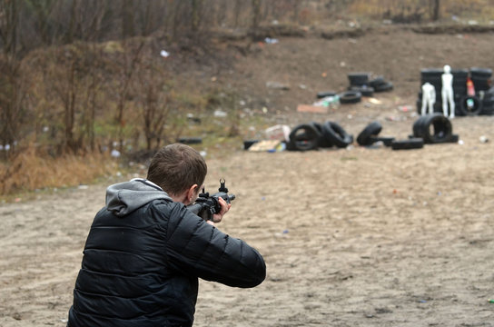 Unformal shooting range near Kiev. Kiev Region, Ukraine