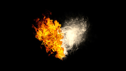 炎と煙が合体したハートの形