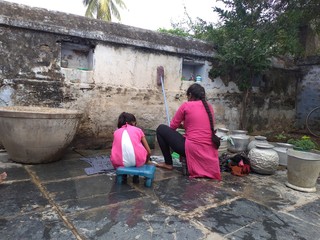 people in the village house 