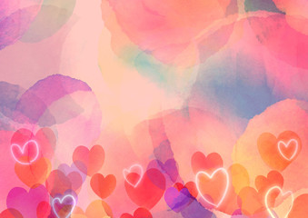 ハート　バレンタイン　背景イラスト